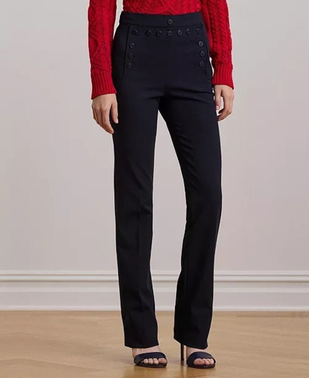 LAUREN RALPH LAUREN Women's Double Faced Crepe Sailor Pants SZ 6